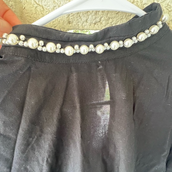 Zara Black Top with Pearl Embellishments - Picture 2 of 7